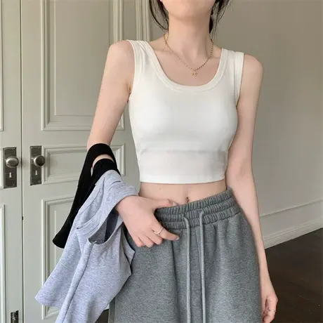 内搭短款吊带背心女春夏修身胸垫裹胸打底衫辣妹美背抹胸纯欲上衣商品大图