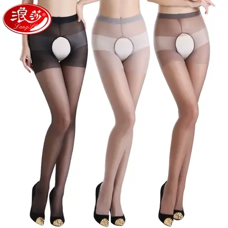 浪莎开档丝袜黑肉色火辣性感情趣开裆连裤袜女防勾丝免脱超薄夏季商品大图