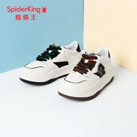 SPIDER KING/蜘蛛王女板鞋真皮2023秋商场新款休闲运动鞋网红潮流商品大图