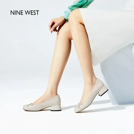 Nine West/玖熙2025夏季新款蝴蝶结饰扣玛丽珍鞋简约风通勤单鞋女图片