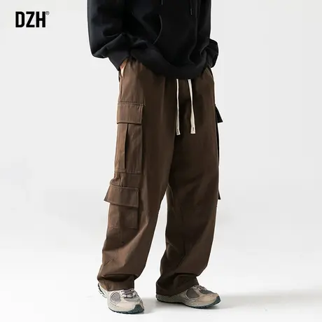 男士工装裤潮牌男棕色裤子秋冬男裤美式纯棉休闲裤男款长裤直筒裤商品大图