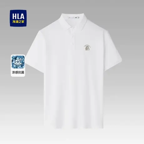 HLA/海澜之家中华龙短袖POLO衫25夏季新款凉感休闲商务上衣体恤男图片