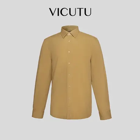 VICUTU/威可多男士长袖衬衫秋季新款柔软亲肤舒弹商务通勤衬衣商品大图