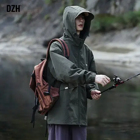 男士登山服户外爬山冲锋衣外套男春秋情侣款机能工装飞行夹克男款商品大图