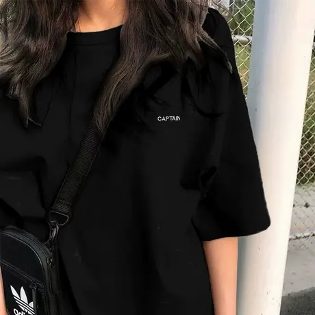 2023年春夏季爆新款设计感小众潮牌女装上衣服ins白色宽松短袖t恤图片