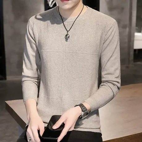 2023秋季针织长袖T恤男士潮流外穿秋衣打底衫潮牌男装秋装上衣服商品大图