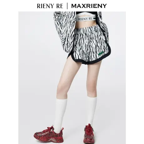 RIENYRE夏季薄款裤子女宽松阔腿裤美式复古运动短裤设计感休闲裤图片