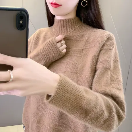 本命年红色毛衣女冬女款2024新款爆款秋冬加厚内搭打底衫时尚洋气图片