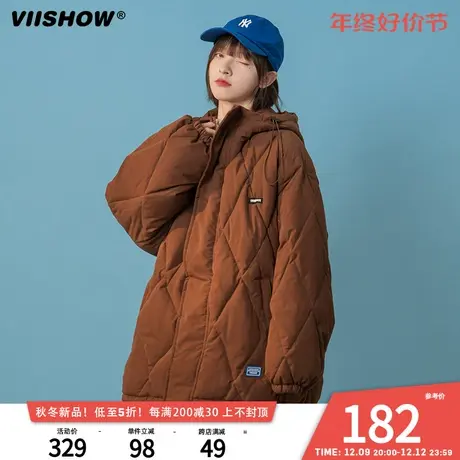 VIISHOW潮流冬季新款百搭棉服男青少年宽松休闲加厚连帽棉衣外套商品大图