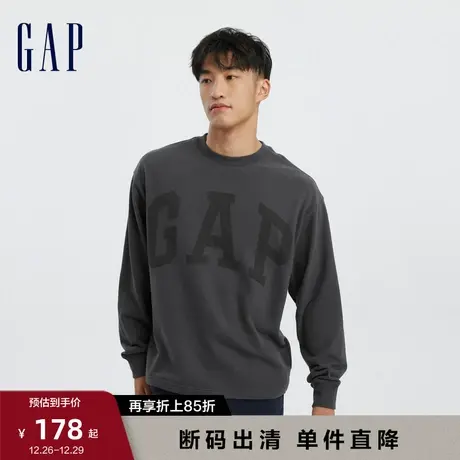 【断码优惠】Gap男女秋季宽松法式圈织软休闲卫衣情侣上衣837400图片