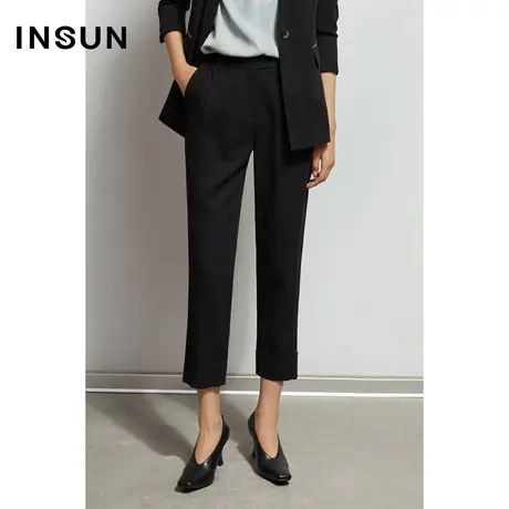 INSUN恩裳春季三醋酸挺括有型小脚正装裤商品大图