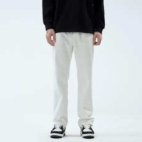 白色美式牛仔裤男2024新款宽松直筒春秋季潮牌潮流高街男士裤子商品大图