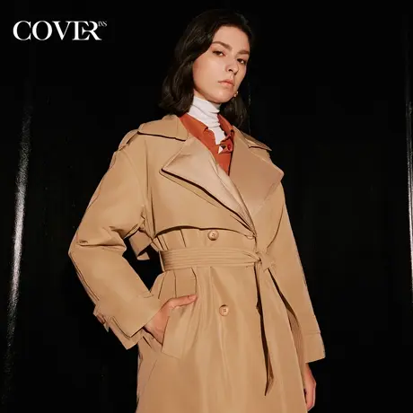 COVER2023冬季翻领风衣式鹅绒羽绒服图片