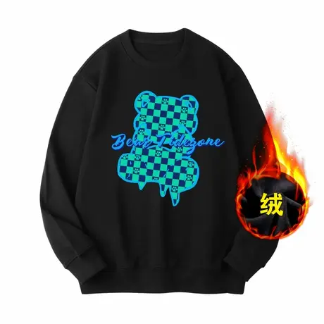 Ohlyah美式重磅长袖卫衣男女潮牌宽松百搭圆领情侣中性风加绒外套商品大图