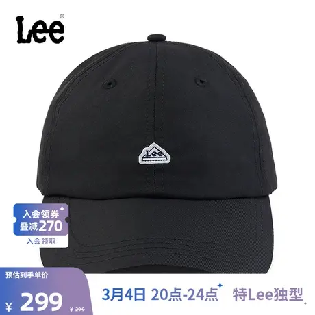 Lee商场同款24早春新品可调节软顶黑色男棒球帽休闲LMA007535204商品大图