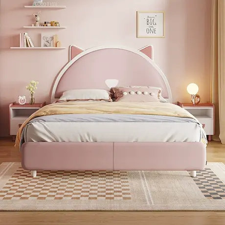 全友家居儿童床男孩床女孩床儿童房公主床单人床猫咪双人床121357图片