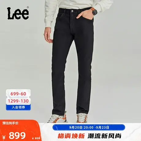 Lee商场同款23秋冬新品709修身锥形黑色男牛仔裤休闲LMB100709100商品大图