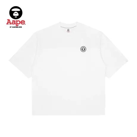 Aape旗舰店男装猿颜徽章字母印花拼接迷彩短袖T恤1208XXJ商品大图