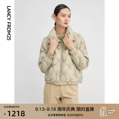 朗姿鹅绒中式羽绒服女冬季新款设计感短款翻领羽绒夹克商场同款商品大图