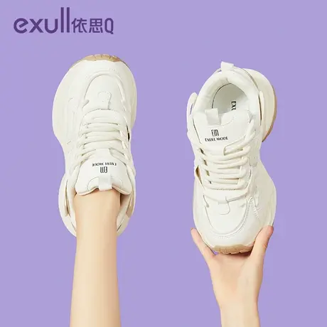 依思Q老爹鞋女2023秋冬季新款轻便厚底显脚小网红增高休闲运动鞋图片