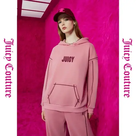 Juicy Couture橘滋秋女2023年新款温暖爱logo印花加厚连帽女卫衣商品大图