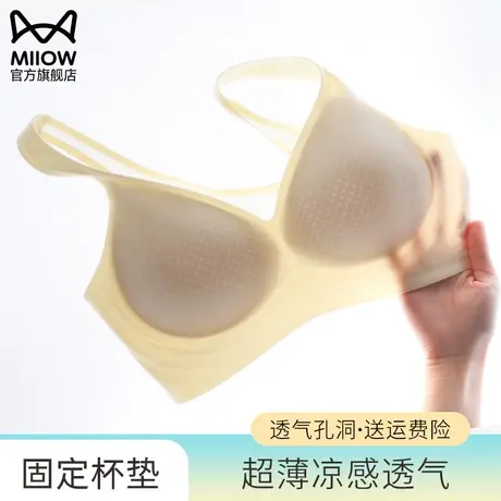 猫人小胸聚拢冰丝薄款夏季内衣女无钢圈防下垂无痕美背运动文胸罩图片