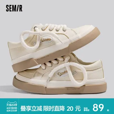 Semir帆布鞋2025新款春夏季百搭爆款休闲运动板鞋厚底小白鞋女款商品大图