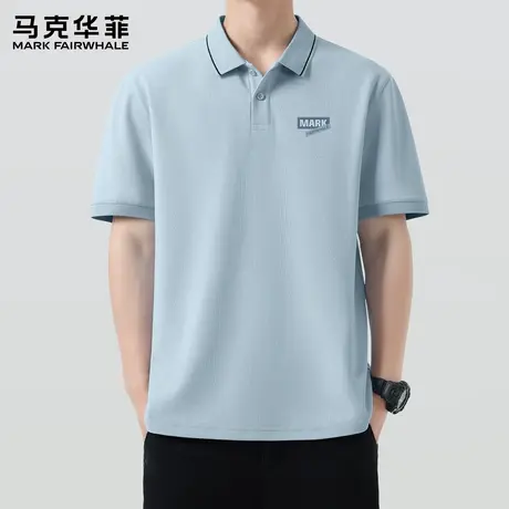 马克华菲男士polo衫短袖夏季2025新款翻领上衣宽松痞帅t恤男款潮X图片