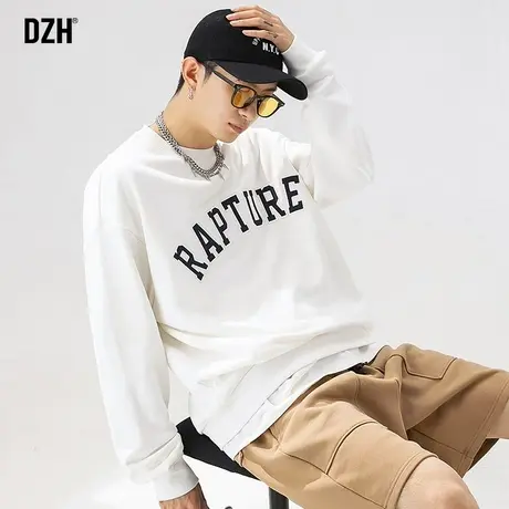 男生白色卫衣男ins潮春秋季宽松情侣装上衣2023新款潮牌百搭外套商品大图