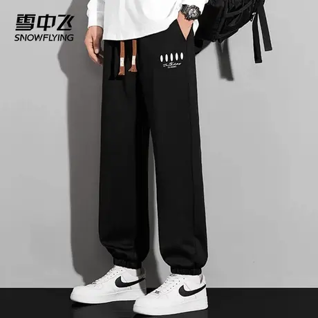 雪中飞休闲裤2025春夏新款直筒束脚宽松男士亲肤舒适透气显高长裤商品大图