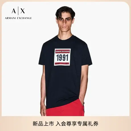 ARMANI EXCHANGE/阿玛尼秋季新款男士全棉圆领短袖印花T恤官方图片