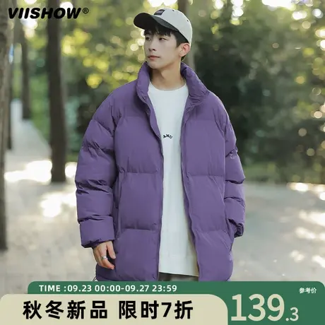 VIISHOW棉衣男冬季2023短款宽松立领加绒加厚休闲潮牌保暖外套商品大图