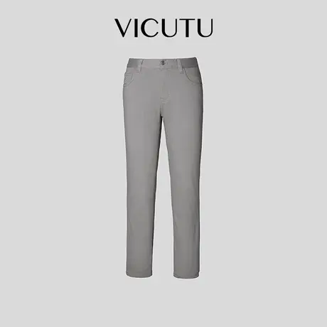 VICUTU威可多男士牛仔裤春季款商务休闲裤子舒适弹力百搭灰色长裤商品大图