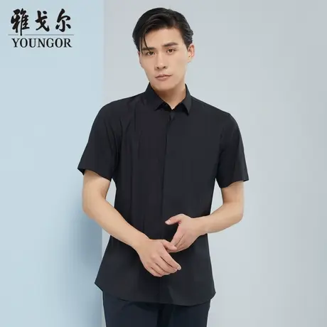 雅戈尔奥莱 商场同款男士短袖衬衫新款官方正品商务休闲短袖衬衫商品大图