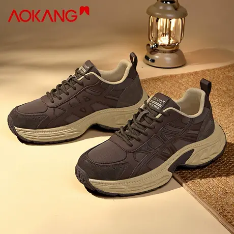 奥康男鞋2026新款春季户外老爹鞋透气百搭厚底增高耐磨运动休闲鞋图片