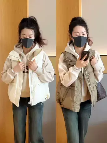羽绒棉马甲女短款2023秋冬新款韩版宽松显瘦马夹背心坎肩外套潮款图片