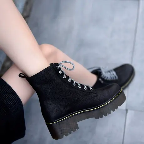 Artmu阿木断码清仓八孔马丁靴女英伦风厚底皮靴短筒女靴子机车靴图片