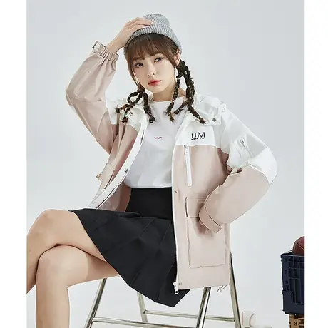 唐狮翻领工装外套女新款短款休闲拼接ins潮上衣宽松百搭夹克图片