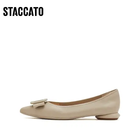 [定制小码33/大码42胖瘦脚]思加图奶油鞋单女皮鞋9A901CQ3A商品大图