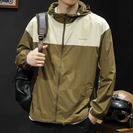 轻薄拼色速干冰丝防晒衣男士户外防晒服新款钓鱼外套男款防紫外线图片