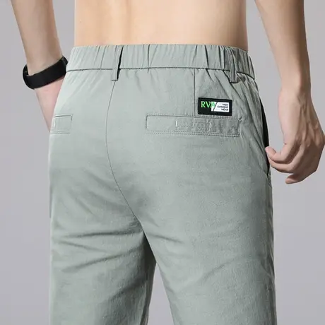 夏季薄款冰丝休闲裤子男夏天空调裤男士宽松直筒中年爸爸夏装长裤商品大图