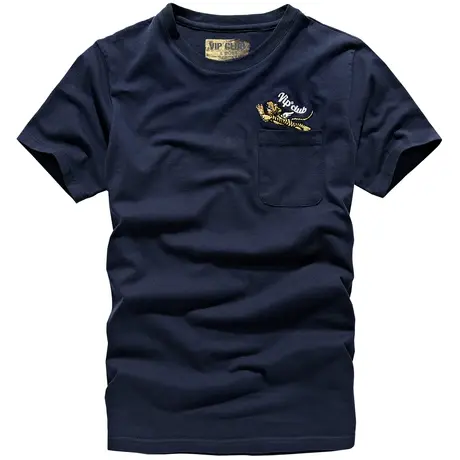 VIP夏季飞虎队刺绣短袖T恤男宽松体恤圆领休闲纯棉打底衫上衣潮牌商品大图