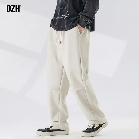 男士日系麂皮绒裤子男秋季直筒宽松2024新款垂感阔腿裤长裤运动裤商品大图