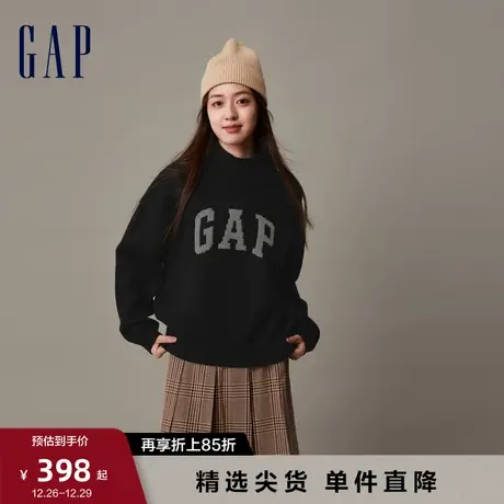 Gap女装冬季新款半高领套头保暖毛衣宽松休闲羊毛针织衫836347图片
