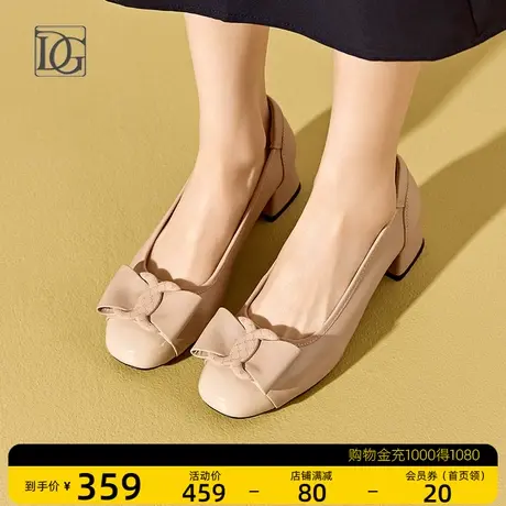 【头层牛皮】浅口单鞋女粗跟2024新款春季舒适软底正装皮鞋妈妈鞋商品大图