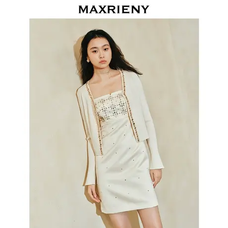 MAXRIENY宫廷复古风亮片开衫外套高级气质感女装修身显瘦商品大图