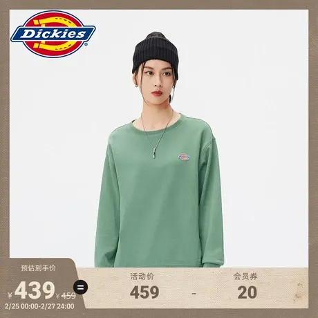 Dickies 春夏工装女式三原色小logo圆领毛圈美式卫衣宽松图片