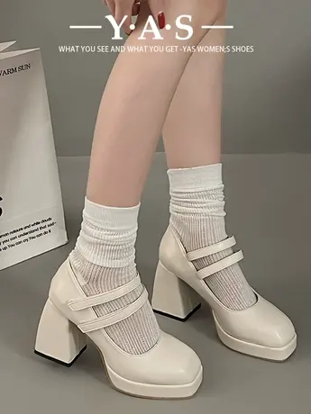 玛丽珍鞋粗跟婚纱神器防水台公主鞋lolita小个子婚鞋超高跟厚底鞋图片