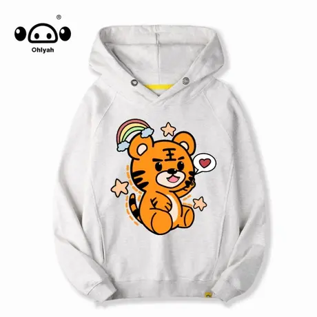 Ohlyah2022年秋新款运动纯棉卫衣女无性别宽松连帽圆领情侣装上衣图片