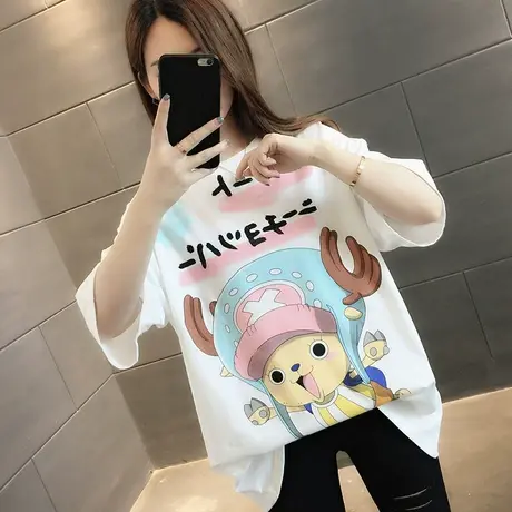 纯棉短袖T恤女装宽松2023年新款秋季洋气中长款设计感打底衫爆款商品大图